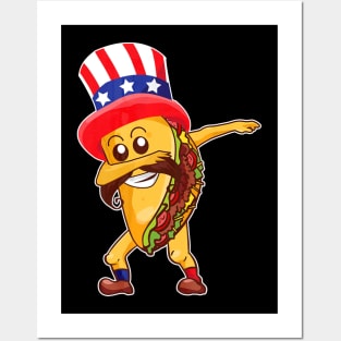 Dabbing Taco 4th July Shirt Fourth of July Posters and Art